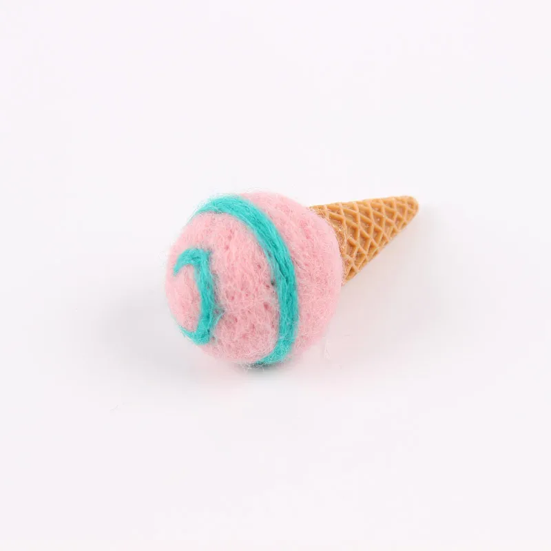 10pcs 3cm Home Decoration Plain Stripes Wool Felt Ice Cream  Handmade DIY Decorative Bouquet Gift Flower Packaging Material