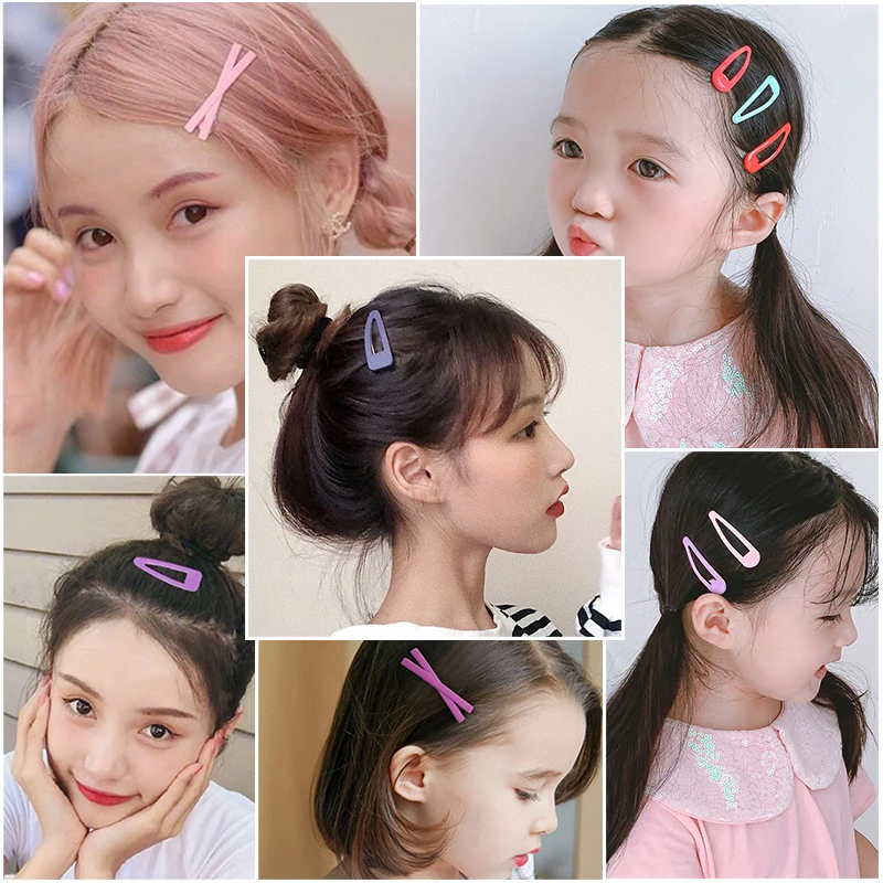 6Pcs Solid Colors Hairpins For Children Girls Basic Simple BB Clips Colorful Cute Hair Clip Barrettes Headwear Hair Accessories