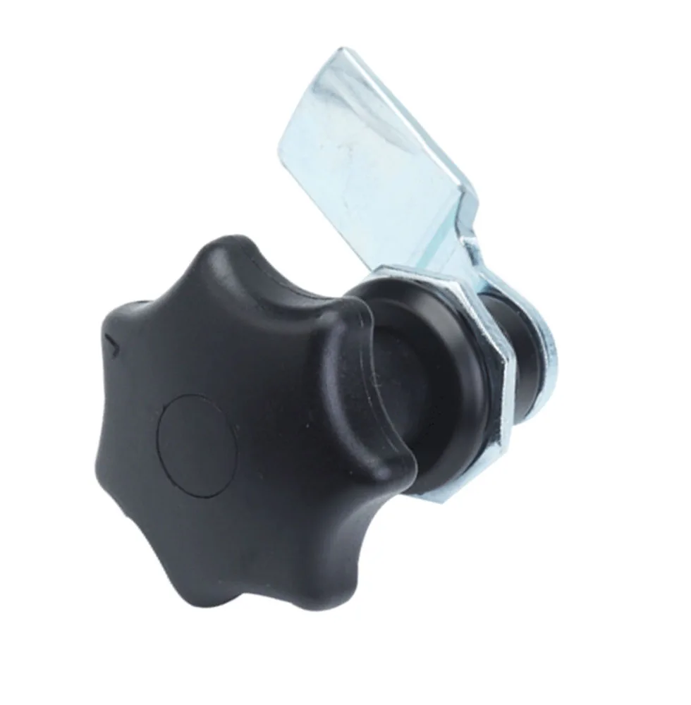 Black Shengjiu plastic handle lockMS714-1 plum blossom handle lock electric cabinet box tongue iron cabinet door lock