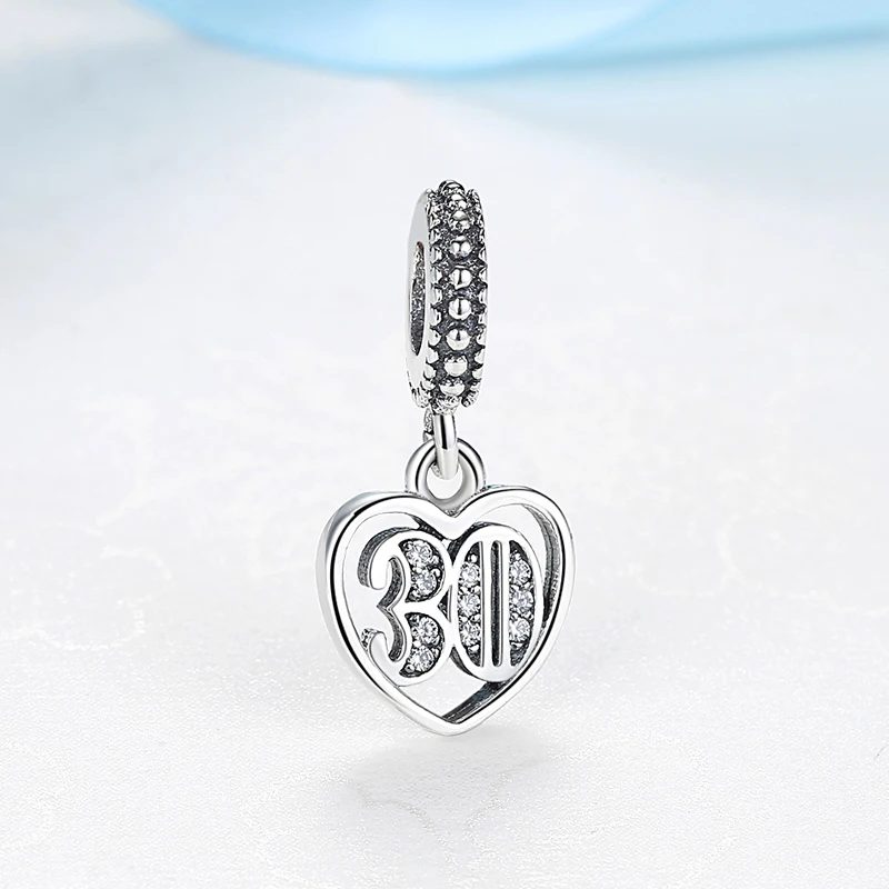 Original 925 Sterling Silver Charm 18 60 Celebration Pendant Charms Beads Fit Pandora Bracelets Necklaces Diy Jewelry For Women