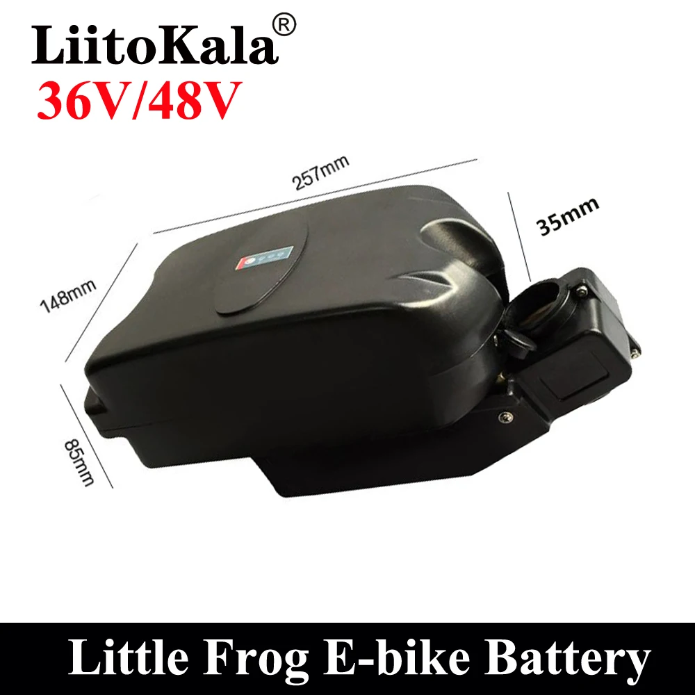 LiitoKala 36V 48V 10Ah 12Ah 15Ah 20Ah little small frog under seat post e-bike battery pack for 250w 350w 500w motor battery