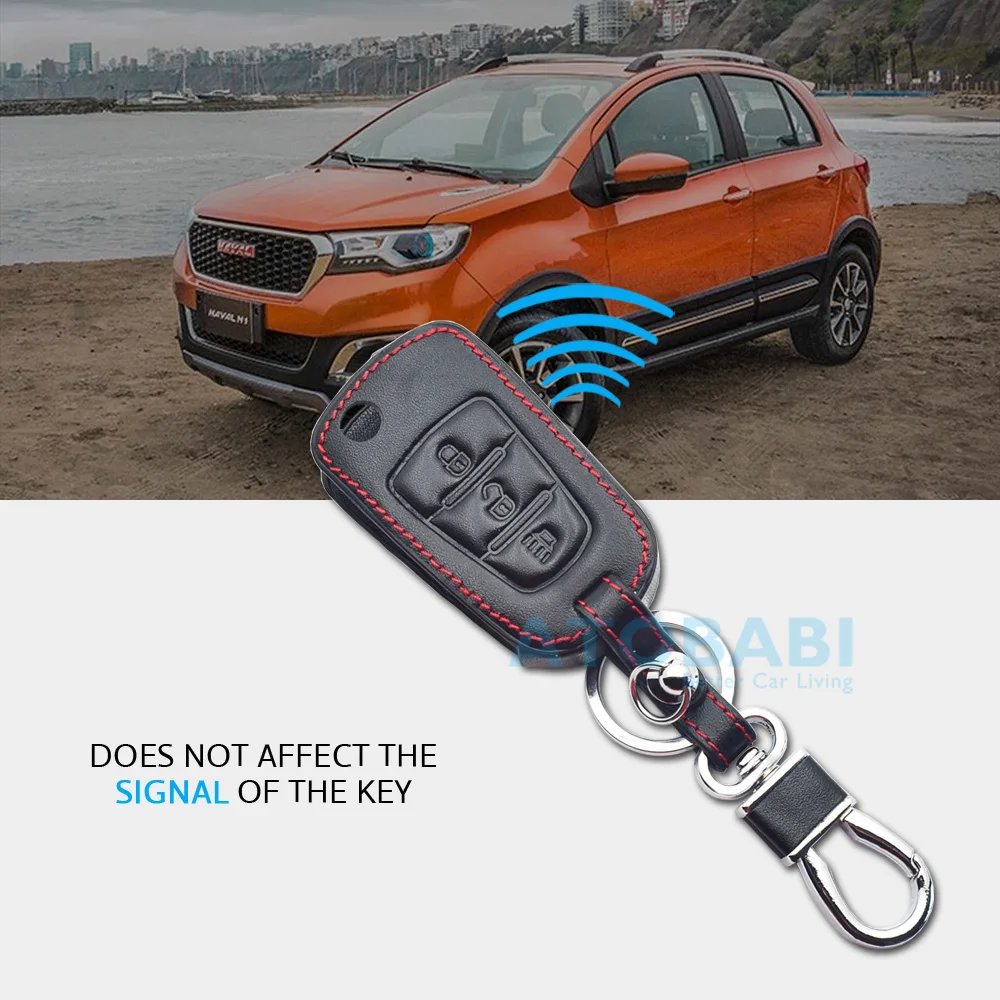 ATOBABI Leather Car Key Cases For Great Wall Haval Hover H5 2020 H1 H3 H6 H2 C50 C30 3 Buttons Flip Remote Fobs Protector Cover