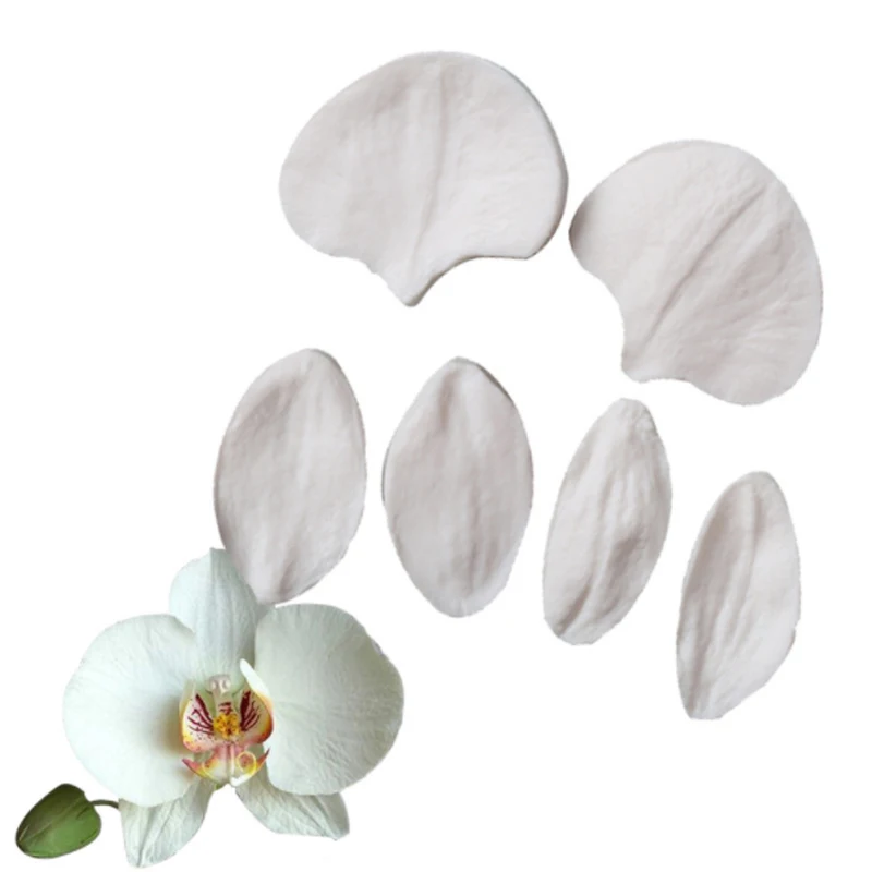 Phalaenopsis Petals Moulds Fondant Cakes Decor Tools Silicone Molds Sugarcrafts Chocolate Baking Tools For Cakes Gumpaste Form