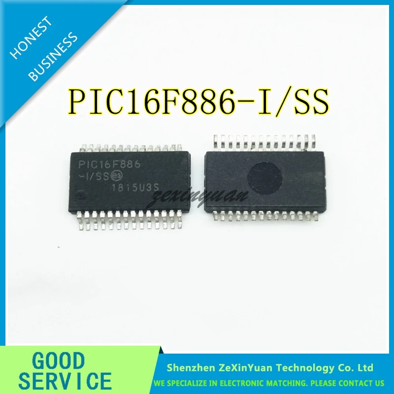 2PCS-20PCS PIC16F886-I/SS SSOP28 PIC16F886 SSOP 16F886 SSOP-28 SMD new and original