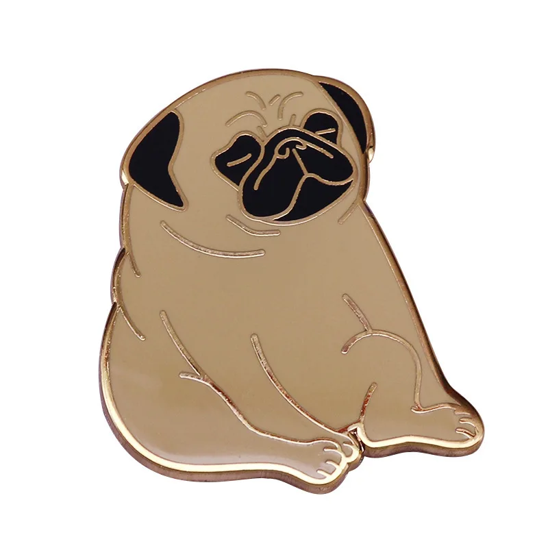 Relaxing Dog Cartoon Brooch Metal Enamel Lapel Badge Collect Denim Jacket Backpack Pin Decoration Children Fashion Gifts