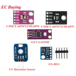 10Pcs/1pc UV Detection Sensor Module CJMCU-GUVA-S12SD VEML6075 VEML6070 UVA UVB S12SD ML8511 Ultraviolet Ray Light For Arduino