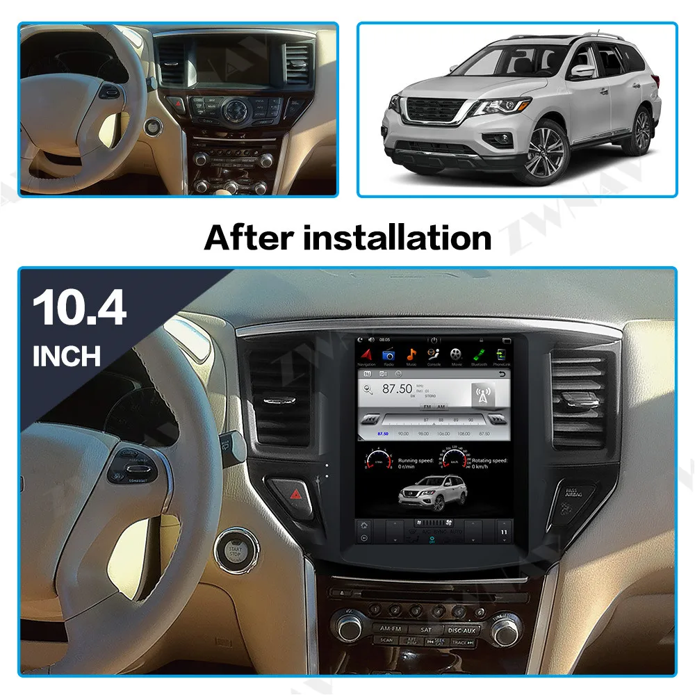 10.4''Tesla Android Car No multimedia Radio DVD player For Nissan Pathfinder 2012+ GPS Navigation Head unit Audio stereo