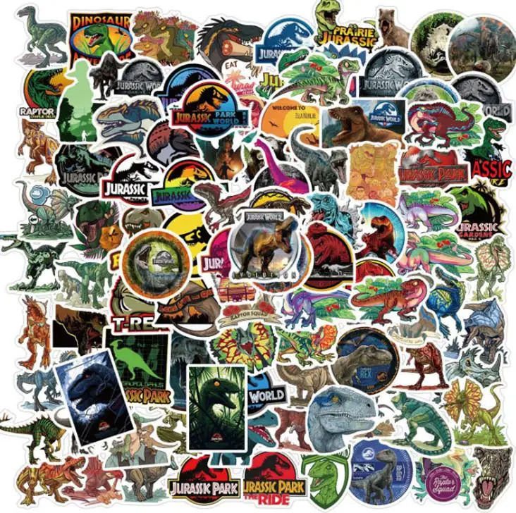 

10/30/50/100pcs Jurassic Park Dinosaurs Movie Stickers Scrapbook Snowboard Laptop Diy Luggage Fridge Car Decal Decor Stickers