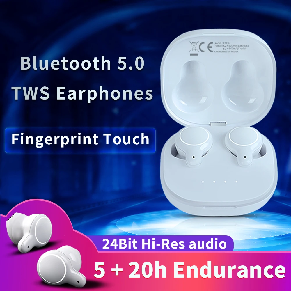 

TWS-наушники EP810, Bluetooth 5,0, стереонаушники HD, с сенсорным экраном, мини-наушники с микрофоном, зарядным устройством, Спортивная гарнитура