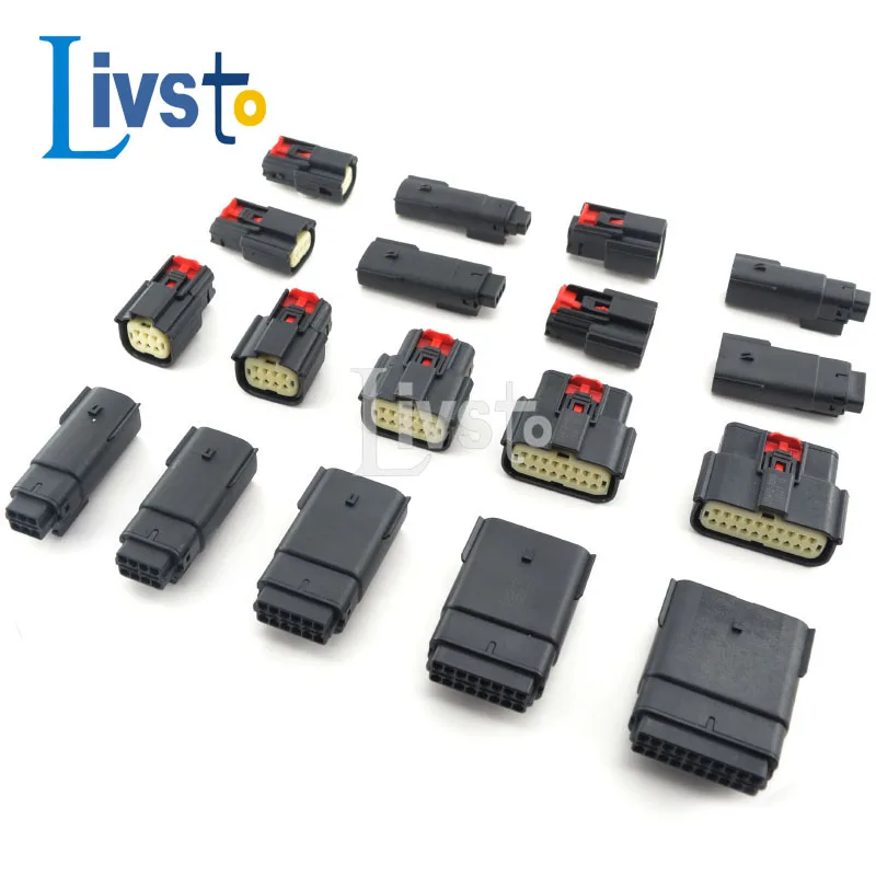 

1 комплект 2 3 4 6 8 12 16 20 2Pin Way Molex автомобильный водонепроницаемый разъем, задняя лампа, штепсельная вилка 33471-0301 33472-0601