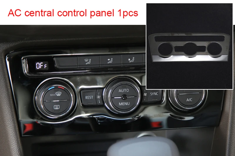 

For Volkswagen Tiguan 2017-2019 Black titanium Car interior AC central control panel 1pc