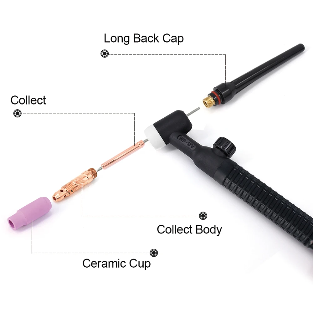 Imagem -04 - Hzxvogen Tig Tocha Soldagem Acessórios de Solda Tig Soldagem Gun para Máquina de Solda Conector de Gás Plugue Rápido 4m Wp17v