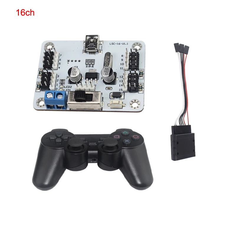 6 24 32 Channel Robot Servo Motor Control Board & PS2 Controller + Receiver for Hexapod manipulator Mechanical Arm Bipedal