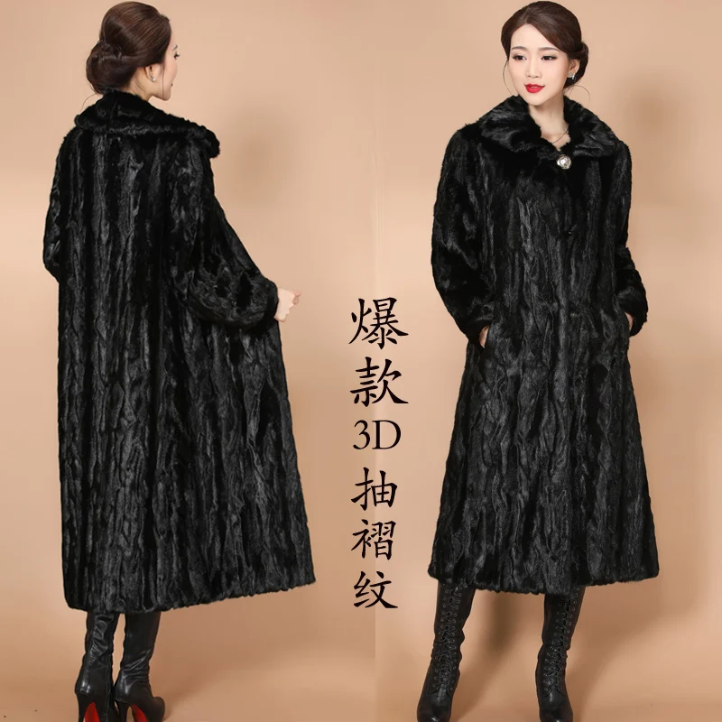 

Women Winter Fashion Faux Fur Long Coat Solid Loose Turn Down Collar Thick Warm Coats Soft Casual Long Sleeve Pocket Overcoat