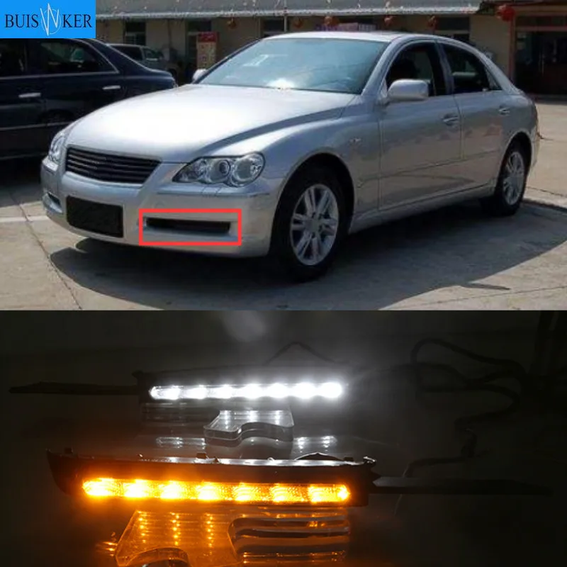 

1Pair DRL For Toyota MARK X REIZ 2004 2005 2006 2007 2008 2009 LED DRL Daytime Running Light With Turn Signal Fog Lamp