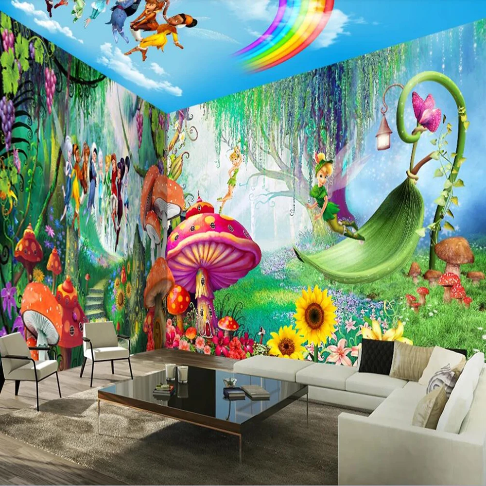 Milofi custom 3D photo wallpaper Peter Pan's elf park full house children's room wall decoration mural wallpaper