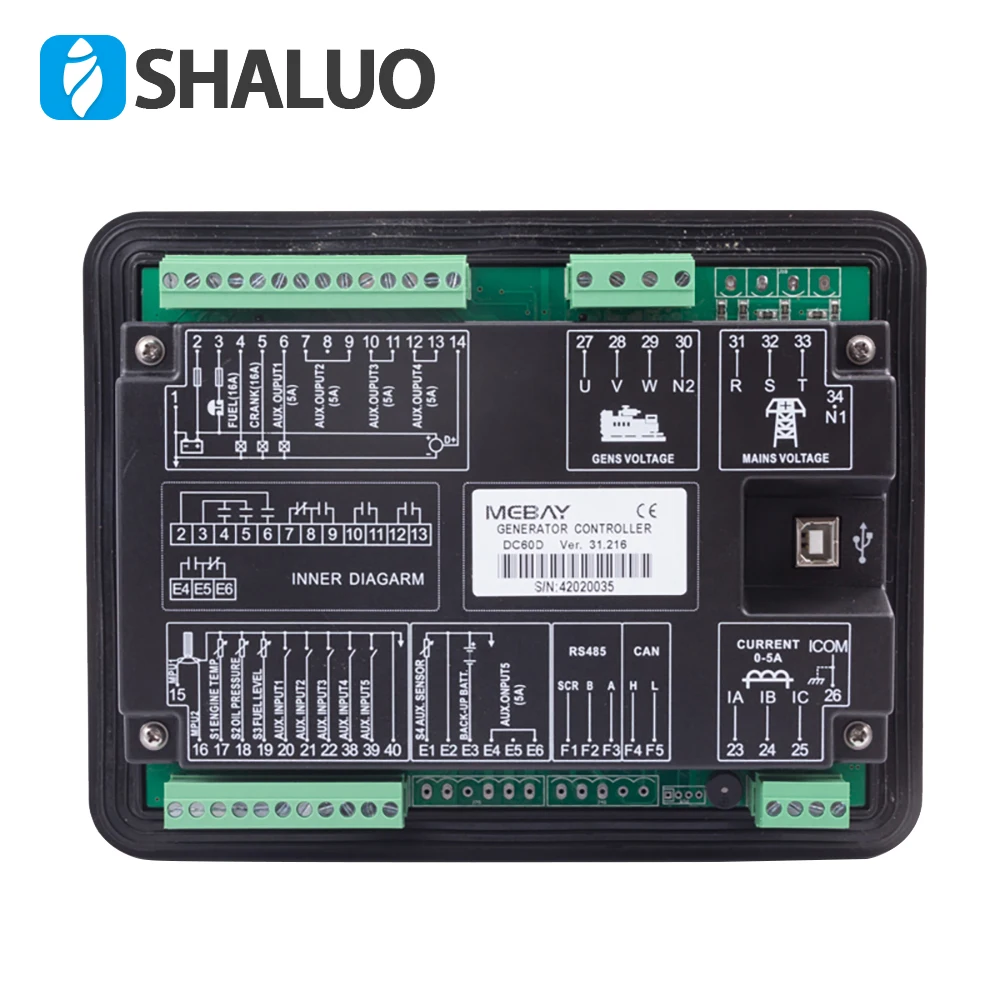 DC60D DC62D DC62DR Mebay Generator Controller Panel LCD Display Generator Engine Control Module For Genset Parameters Monitor