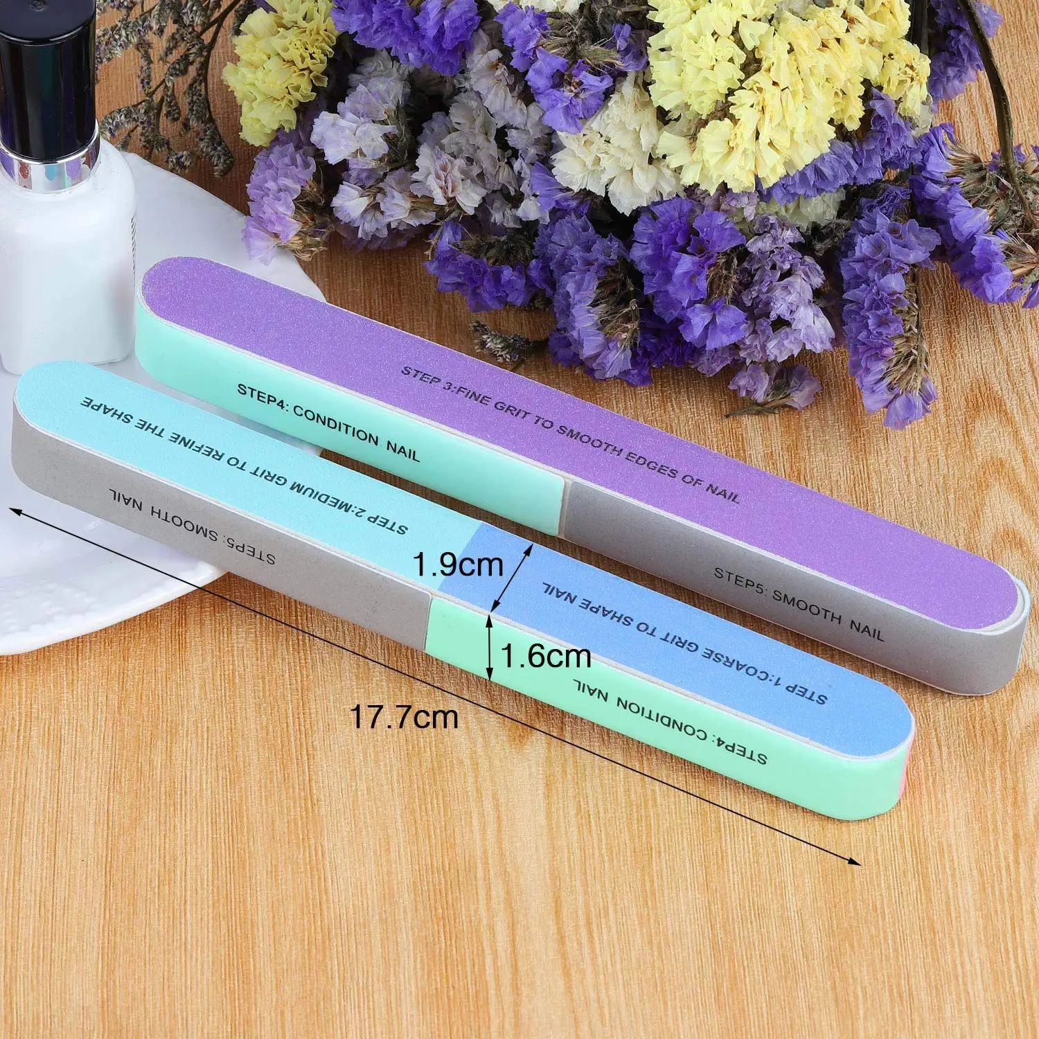 1/2/3 Stuks Nagelvijlen 7 Zijdig Nail Buffering Bestanden 7 Way Nail File Wasbare Emery Boards Nail Buffer blok Voor Thuis En Salon Gebruik