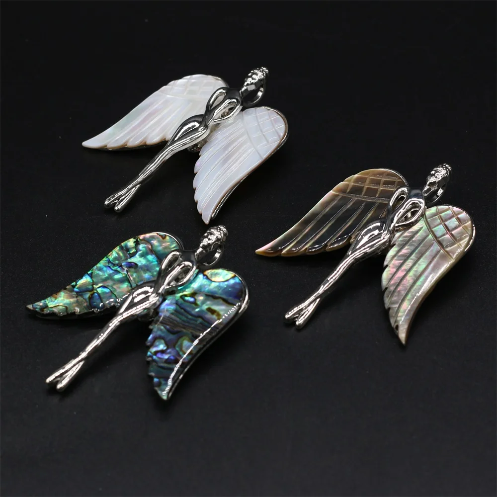 Shell Brooches New Natural Beauty Wings Brooches Pins for Women Party DIY Jewelry Accessories Size 45x65mm