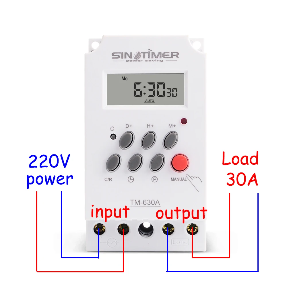 30AMP MINI 220V TIMER SWITCH 7 days programmable 24hrs timer relay FREE SHIPPING