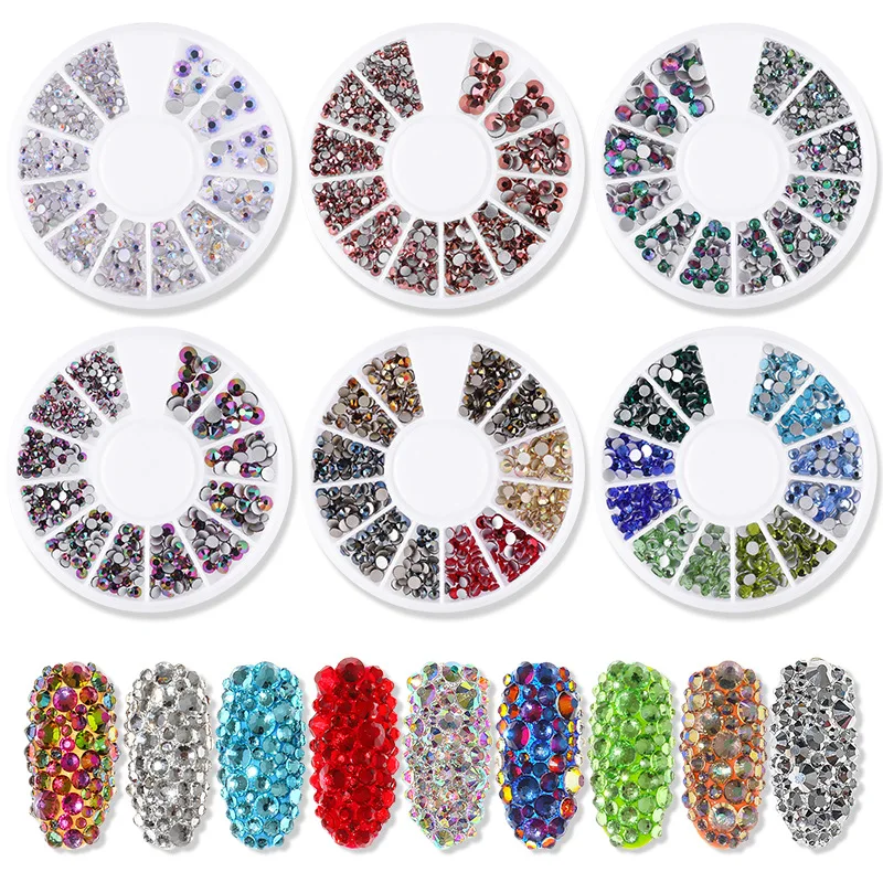 12 Grid Mixed Color Chameleon Stone Nail Rhinestone Small Irregular Beads 3D Nail Art Decoration