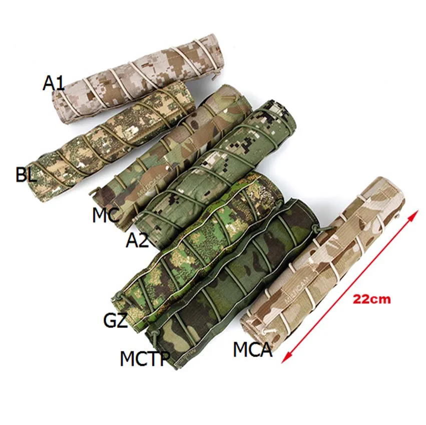 Protective Tactical Hunting Equipment Suppressor Cover Bag Quick Release Storage Bag 22cm