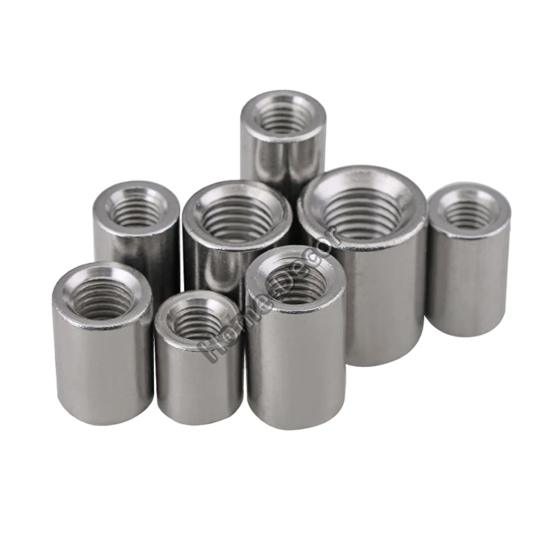 2 PCS 304 Stainless Steel  Screw Hole Stud  Union nut cylindrical lead screw union nut #2