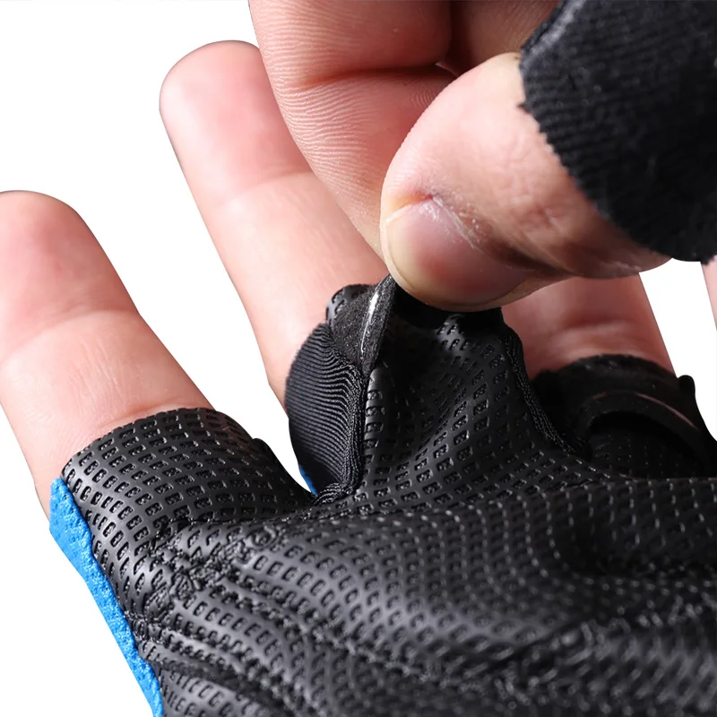 ROCKBROS-guantes de Ciclismo de medio dedo para hombre, manoplas transpirables a prueba de golpes para bicicleta de montaña, al aire libre