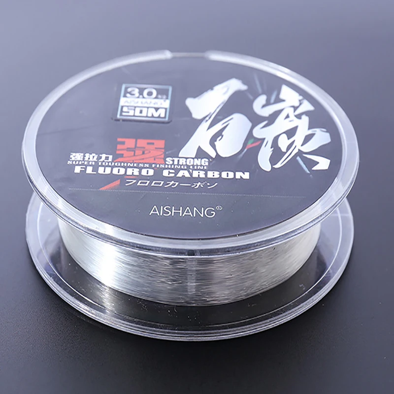 50M Super Strong 100% fluorocarbon Fishing Line  Carbon Fiber Leader Line Salt Sinking line Pesca   Multifilament Fishing line