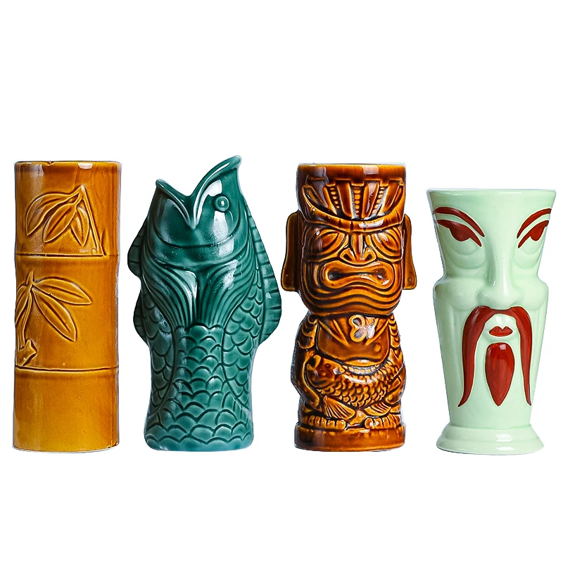 Hawaje kubek Tiki s koktajl ryba kubek piwo napój kubek kubek do wina ceramiczny wielkanoc Islander kubek Tiki narzędzie barowe