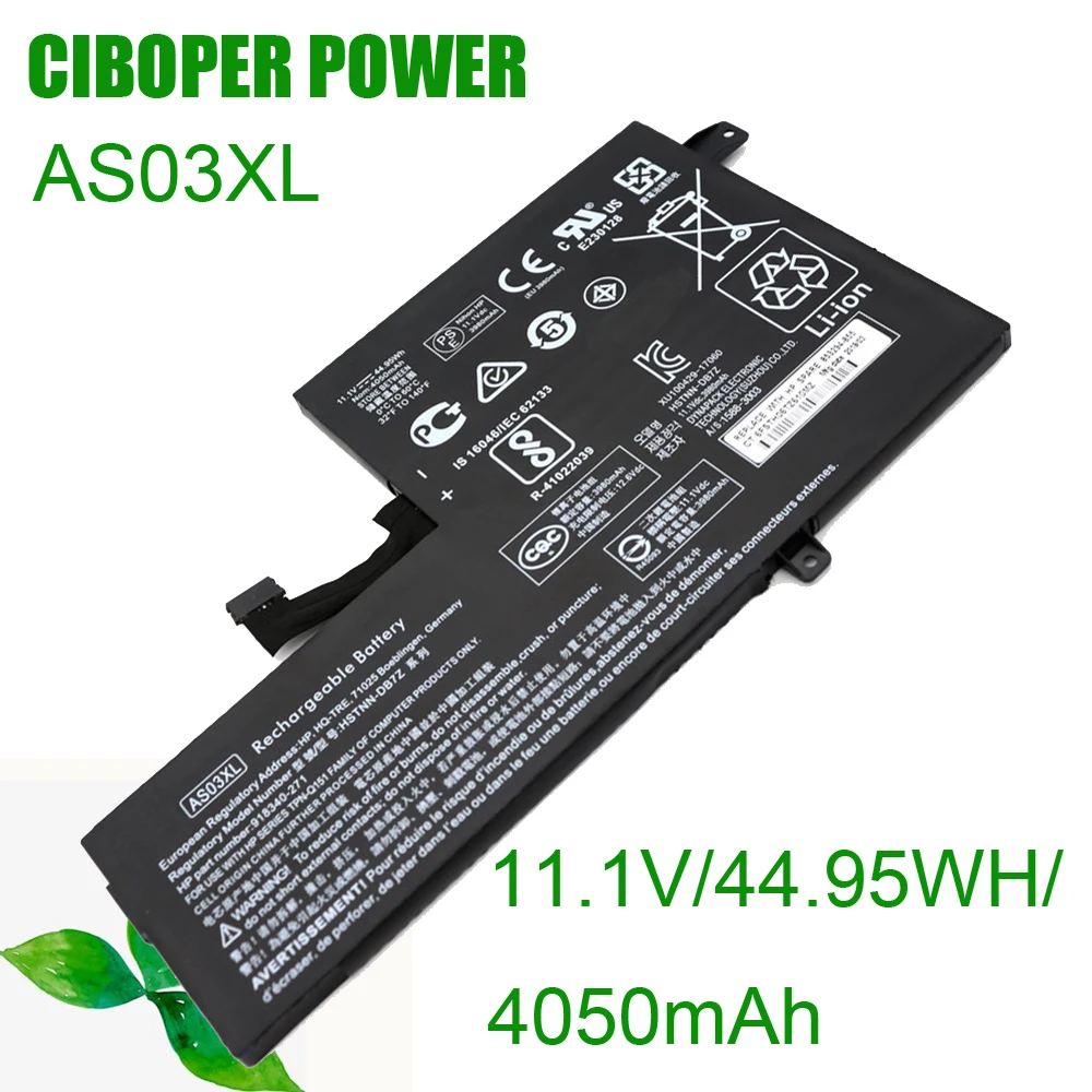 CiboperPower Original Laptop Battery AS03XL 11.1V/44.95WH For 11 G5 Laptop 918669-855 HSTNN-IB7W 918340-1C1 TPN-Q151 918340-171