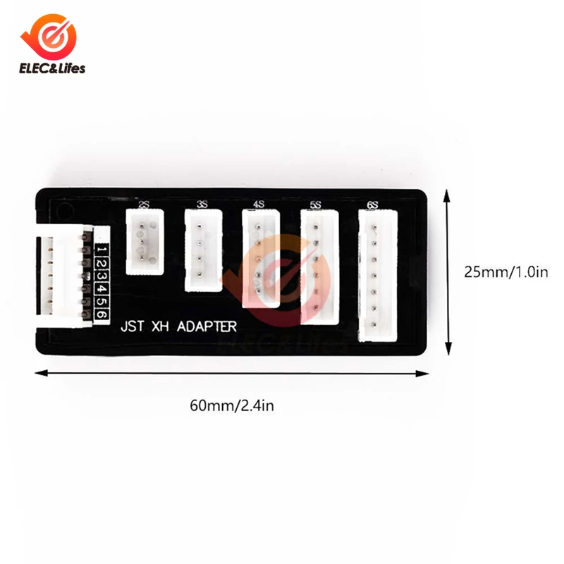 Chargeur de batterie au lithium 2S-6S, 6,000 JST XH, carte adaptateur pour batterie RC Lipo MEGA Power 860 et 960