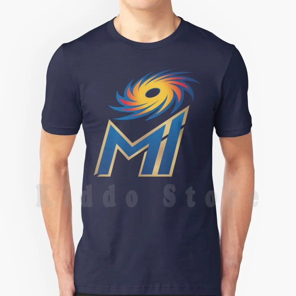Camiseta de algodón para hombre con estampado DIY de los Mumbai Indians-Ipl Cricket 2020 (azul), camiseta genial de los Mumbai Indians India Cricket Fever Dubai 2020