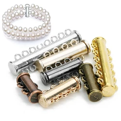 5pcs 2 3 4 5 6 8Rows Layered Slide Strong Magnetic Clasps Crimp End Caps Buckles Tubes For Necklace Bracelet Chain Buckle Hook