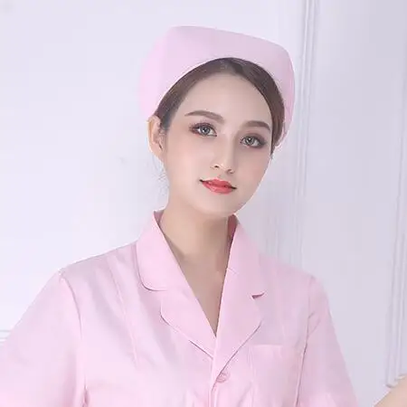 

Nurse Cap Swallowtail Hat Hospital Winter Thick Work Pink 2 PIECE Women Doctor