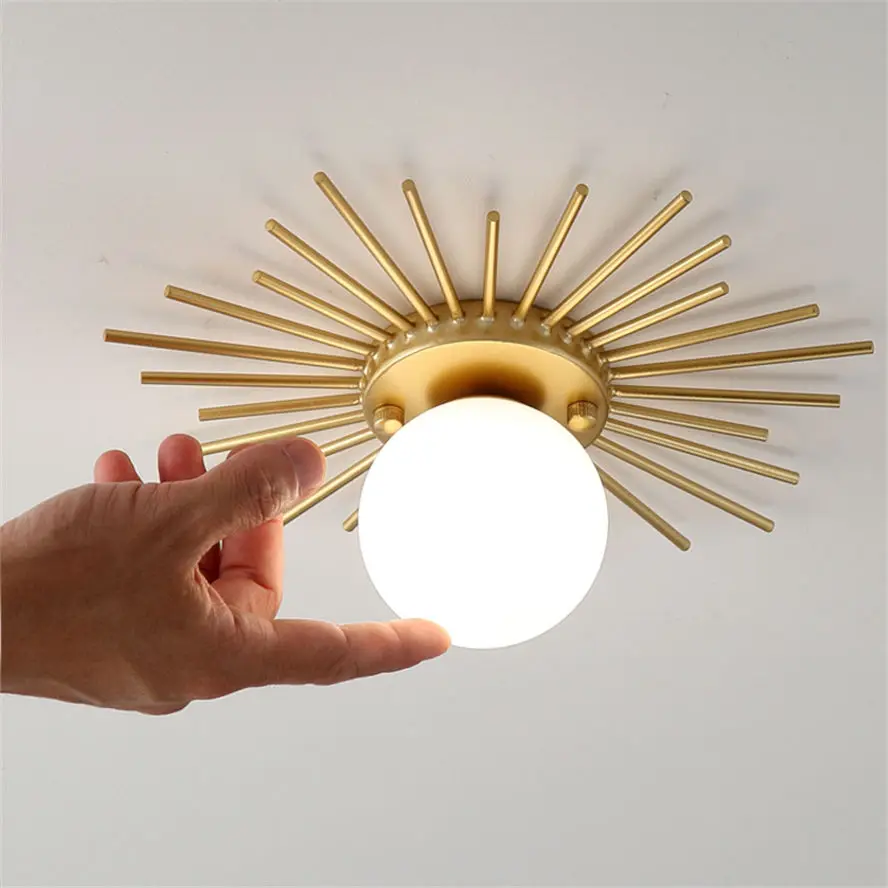 nordic Sun flower glass ball led ceiling lamp for corridor bedroom bedside Minimalism indoor lights home decorative luminaire