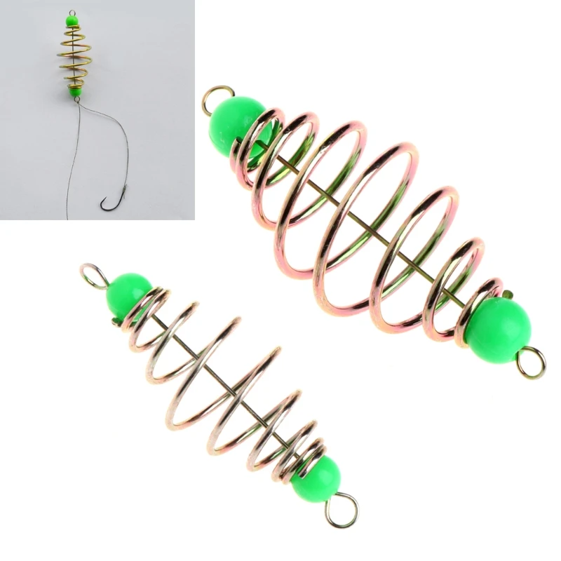 10 pieces / set saltwater fishing gear bait spring bait in-line suspended sling stainless steel feeder effective fishing accesso