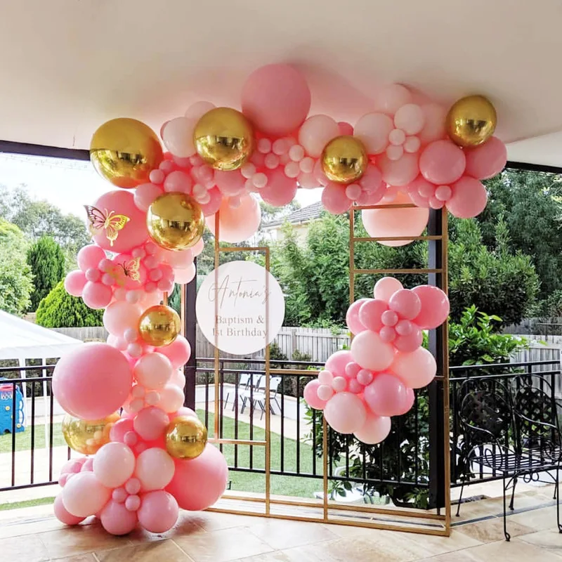 

122pcs /set Pastel Pink Macaroon Balloon Garland Arch Kit Anniversary Birthday Party Decorations Ballon Adult Baby Shower Girl