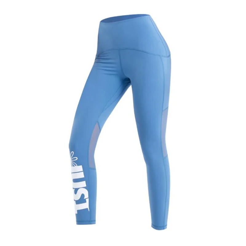 Summer New Tight Yoga Pants Female Mesh Stitching Pilates Leggings Letter Printing Elastic Thin Running Fitness Leggings Women