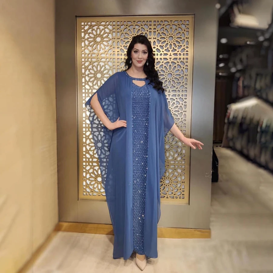 

American Clothing Dresses Abayas For Women Abaya Dubai Sequins and diamonds Arabic Caftan Muslim Fashion Dress