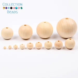 4-50mm 1-1000pcs天然木ビーズラウンドスペーサー木製パールリードフリーボールチャームチャームジュエリーの手作りアクセサリーのためのDIY 12ベストセールス木製ビーズ-1