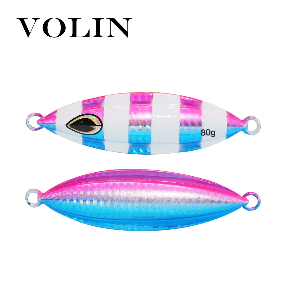 

VOLIN 1pc NEW Slow Jigging Metal Lure 40g 60g 80g 100g 150g Saltwater Metal Fishing Lure Artificial Bait Casting Tackle