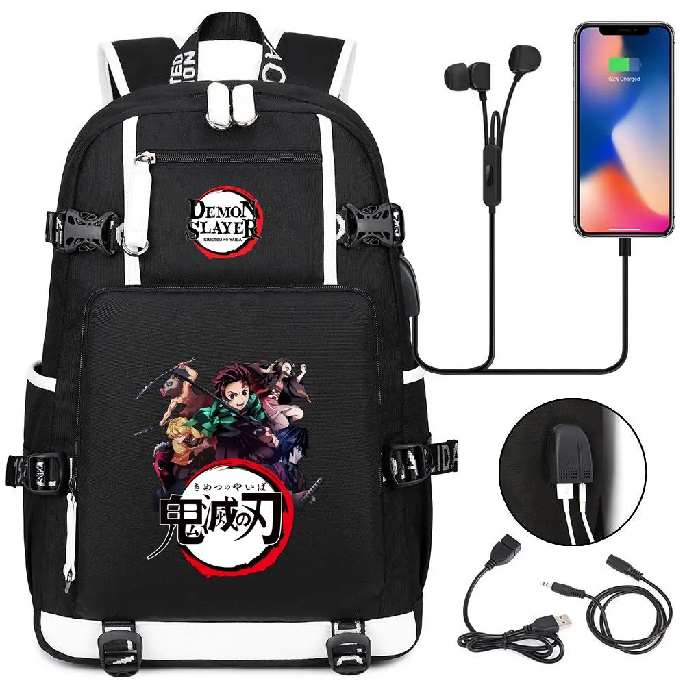 Anime Kimetsu no Yaiba Kamado Tanjirou Nezuko Backpack Student School Bags Kids Teens Shoulder Travel Fashion Bags Gift