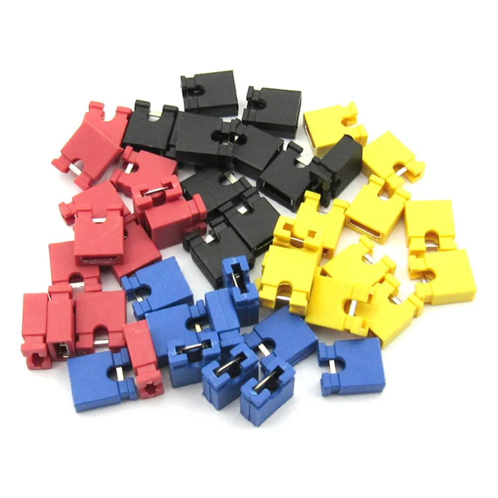 50-100PCS 1.27/2.0/2.54mm Jumper Cap 2.54   Shorting Connection Block Open/Closed