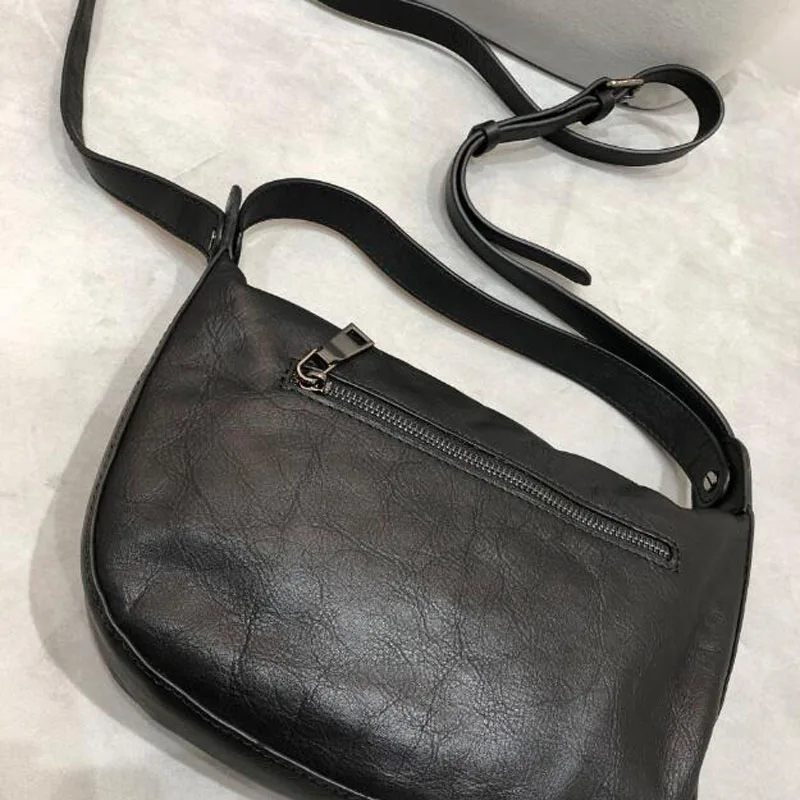 Fashion Simple Cow Skin Handle Bag Casual Ladies Fanny Multi Wear Belt Shoulder Bag Ladies Genuine Leather Crossbody Bags