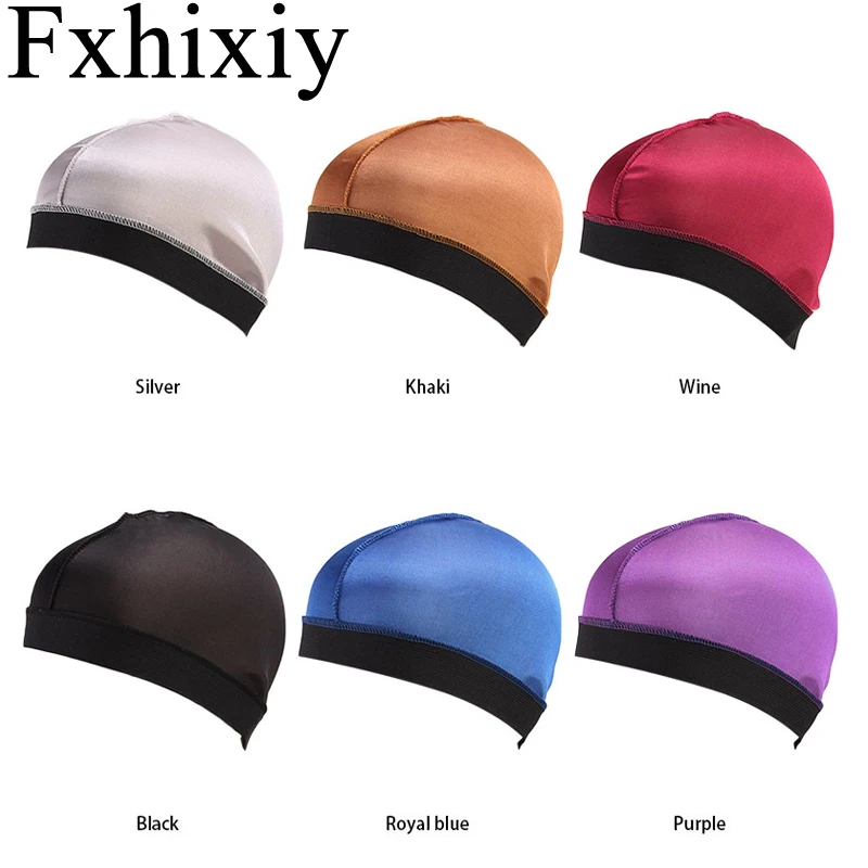 New Unisex Summer Stretchy Satin Breathable Turban Hat Chemo Headwear Cap Men Hip Hop Durags