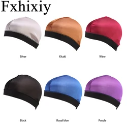 Nowy Unisex lato rozciągliwy satynowy oddychający Turban Chemo nakrycia głowy czapka mężczyźni Hip Hop Durags