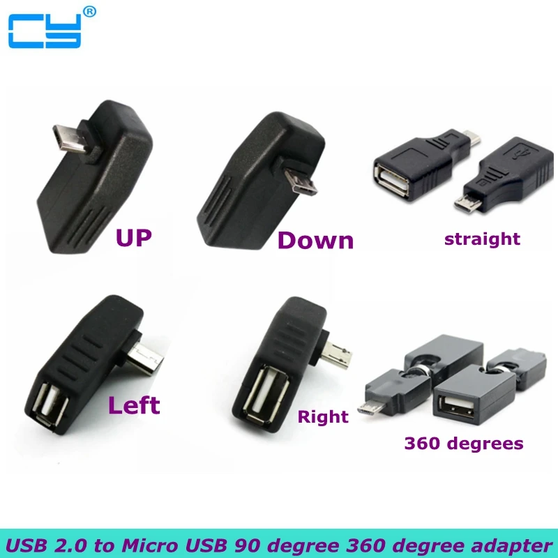 

1 шт./Micro usb «папа» на USB «мама» USB OTG90 градусов адаптер конвертер micro usb 2.0 для Mp3 360 градусов «папа» черный оптовая продажа