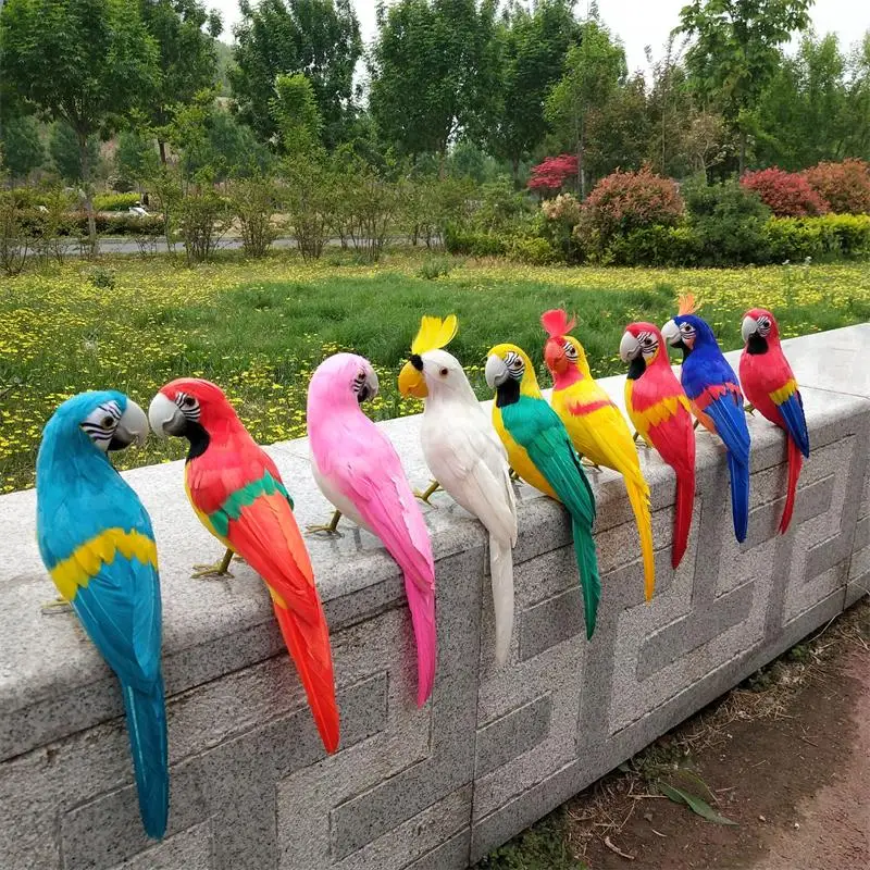 32cm simulation bird colourful parrot hard model foam&feathers parrot handicraft party prop garden decoration Xmas gift b1220