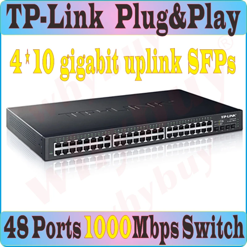 

Plug&Play Steel 48 Ports Desktop 10 Gigabit 10000Mbps Switch Ethernet Network Switch LAN Hub Full or Half duplex Exchange Switch